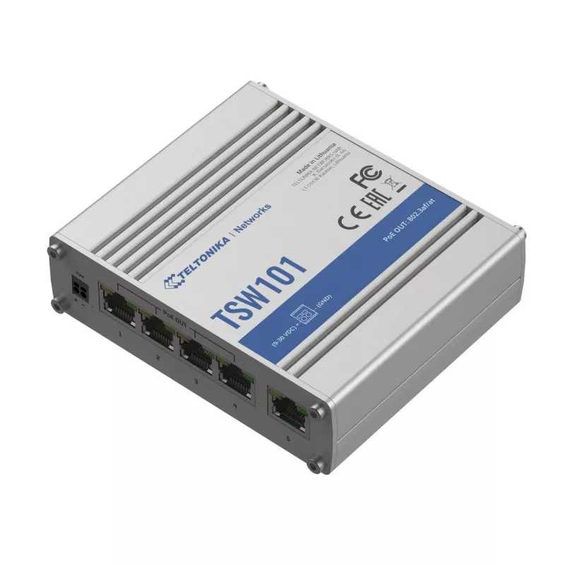 Switch Teltonika TSW101 5xGbE Ethernet 4xPoE+