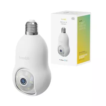 Cámara exterior inteligente Hombli, Bulb Cam 2K, blanca