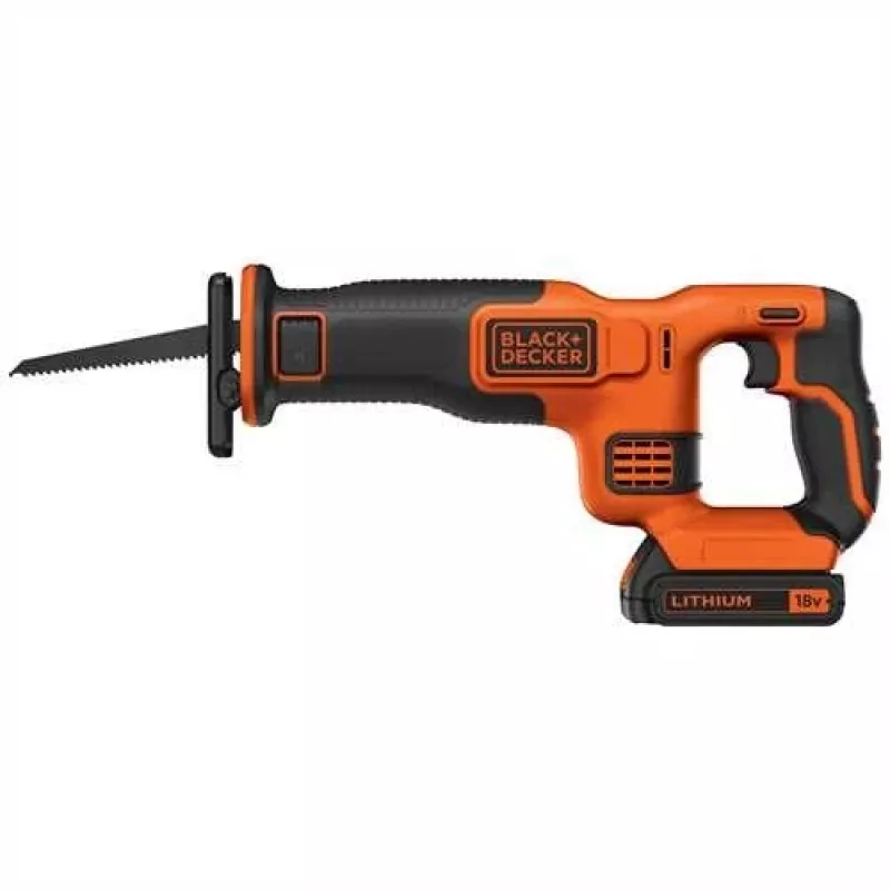Black & Decker BDCR18-QW Sierra de sable negra, naranja
