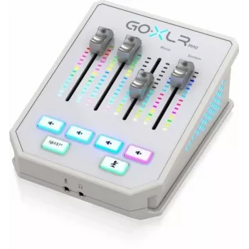 Mezclador de audio TC-Helicon GO XLR Mini-WH blanco — mezclador USB vocal/interfaz compacto para streaming