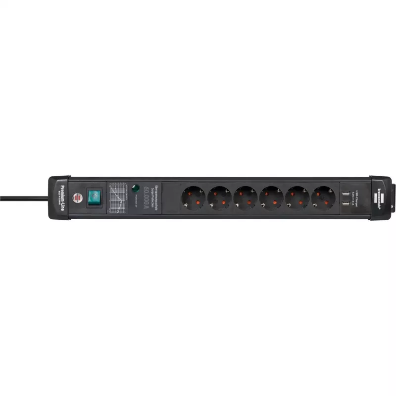 Alargador de corriente Brennenstuhl 1951160606 3m 6 tomas AC para interior negro