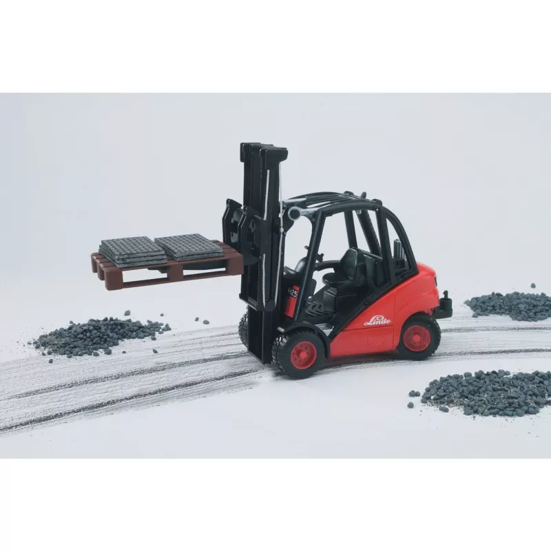Carretilla elevadora Bruder Linde H30D con 2 palés