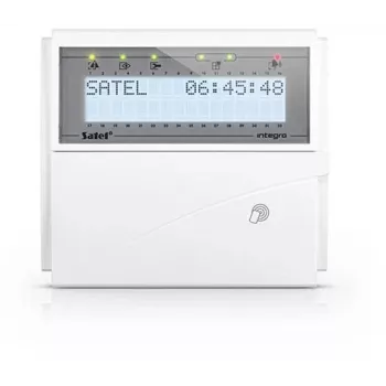 Teclado LCD SATEL (retroiluminación blanca, lector de tarjetas de proximidad 125 kHz) INT-KLCDR-W