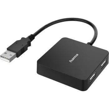 Hama 00300081 hub de interfaz USB 2.0 Type-A 480 Mbit/s negro