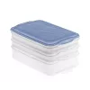 Set de recipientes de almacenamiento de alimentos Rotho Rondo 2×0,75 L + 1×1,35 L transparente azul hermético apilable