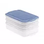 Set de recipientes de almacenamiento de alimentos Rotho Rondo 2×0,75 L + 1×1,35 L transparente azul hermético apilable