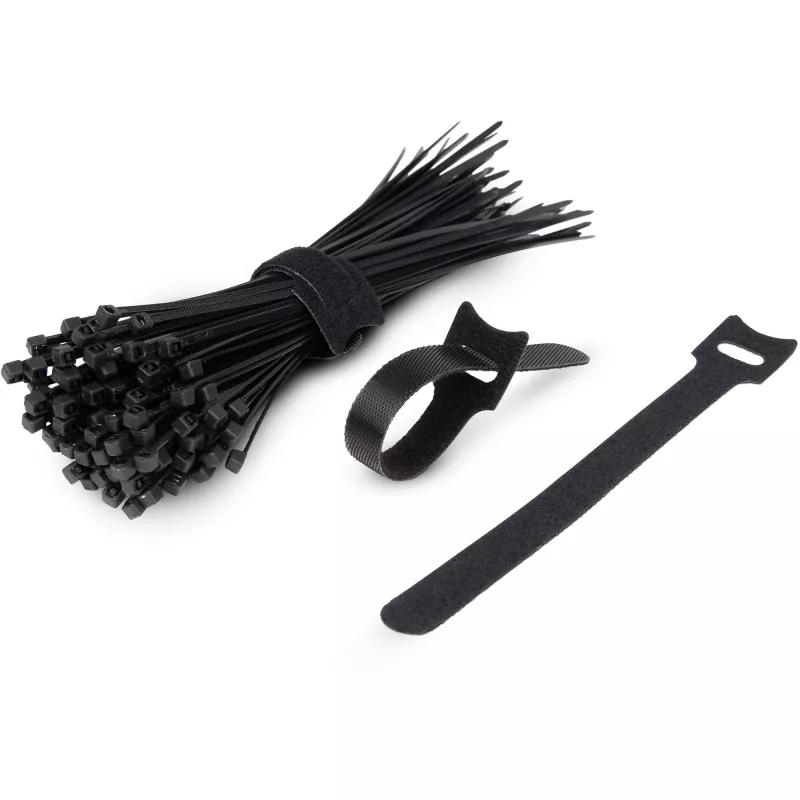 Organizador de cables OfficePal, gestión de cables negro, 136 piezas