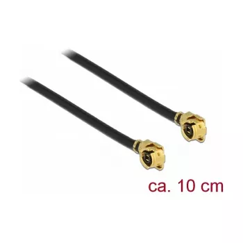 Delock 89607 cable de antena, MHF a MHF, 10 cm, negro