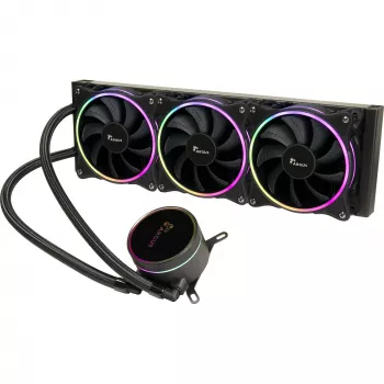 Refrigeración líquida todo en uno INTER-TECH LC-360 RGB — Ventilador de 12 cm, rodamiento hidráulico, negro