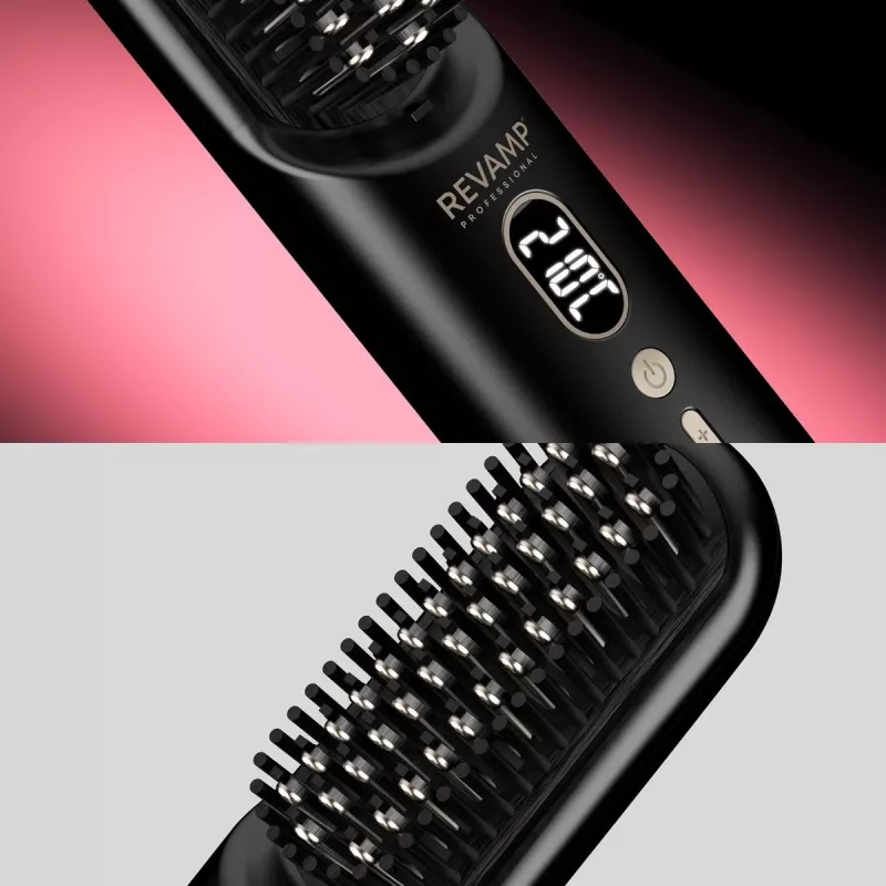 Cepillo de aire caliente iónico inalámbrico Revamp BR-1950 Straight & Go