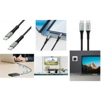 LogiLink Cable USB-C® USB 3.2 Gen2x2 conector USB-C® 0,50 m negro con LED, 4K UHD, conector reversible CU0441 (CU0441)