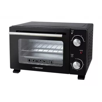 Mini horno ESPERANZA EKO007N, 10 L, 800 W, negro, máx. 250 °C, temporizador mecánico 30 min