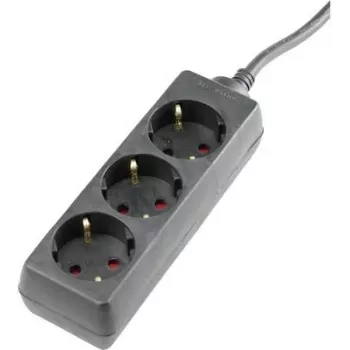 Regleta AS Schwabe 11332 Schuko negra — 1 ud., tomas Schuko
