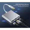 Adaptador hub USB-C TB AKTBXVAU3HMPDAV — 3 en 1: HDMI + USB-A + USB-C PD, plata