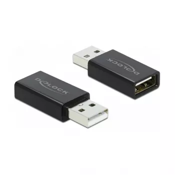 Adaptador USB 2.0 DELOCK Type-A macho a Type-A hembra bloqueador de datos