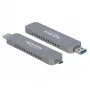 Carcasa externa para M.2 para SSD M.2 NVMe PCIe, carcasa de unidad plateada, con conector USB Type-C y Type-A