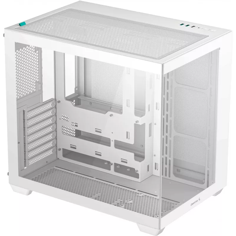 Caja de PC DeepCool CG530 WH Midi Tower – ATX/Micro ATX/ITX, cristal templado, 2 bahías de 3,5
