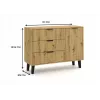 Cómoda SCANDI 1D3S esbelta roble ARTISAN