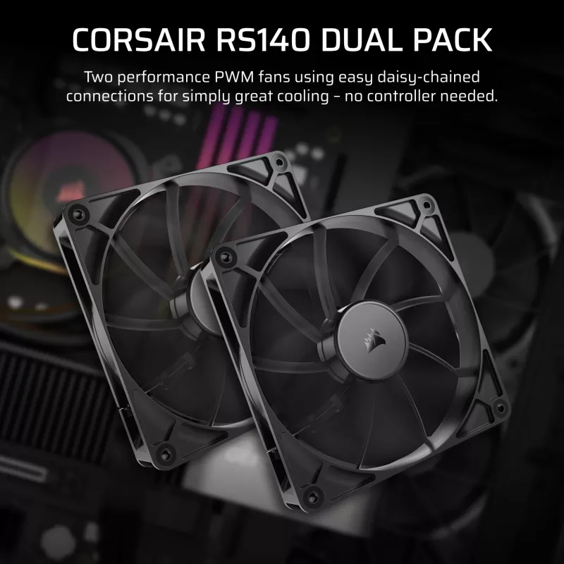 Ventilador de caja Corsair RS140 140mm pack de 2 negro