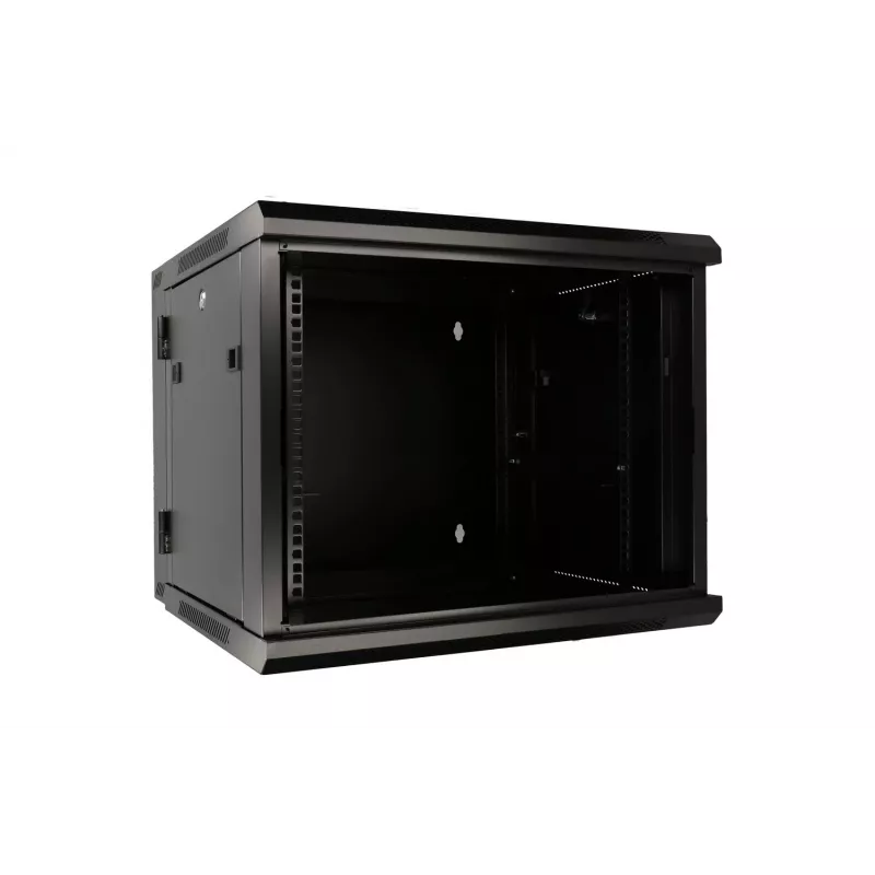 Extralink Caja rackmount 9U 600x600 AZH negro montada en pared, tipo oscilante