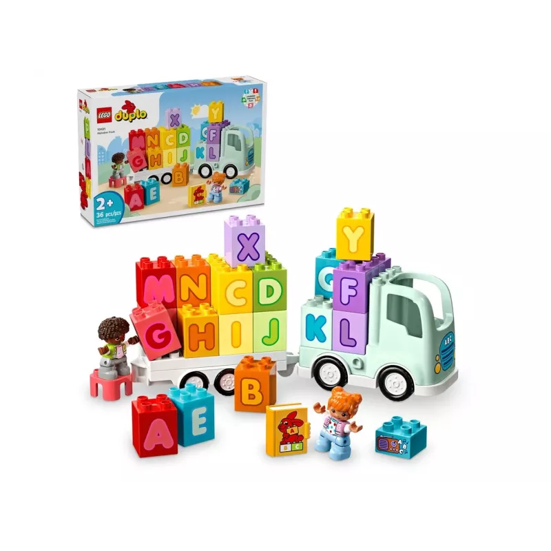 Juguete de construcción LEGO DUPLO 10421 Camión del abecedario, 36 piezas, 2 minifiguras, a partir de 2 años, medidas 110 × 140 × 70 mm