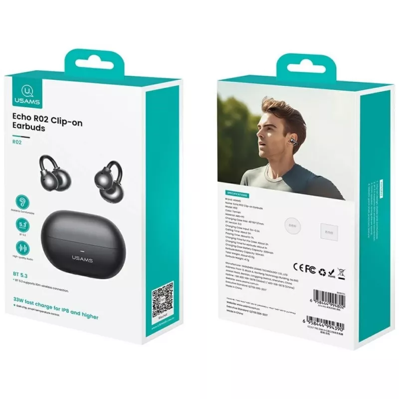 Auriculares Bluetooth R02 Clip-on grises