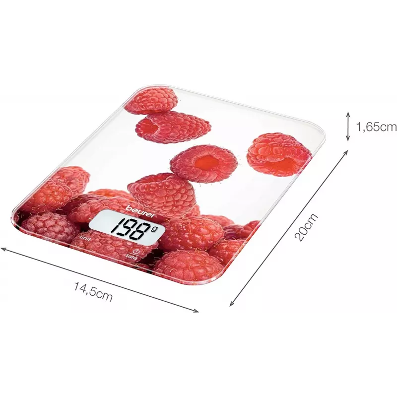 Báscula de cocina electrónica rectangular Beurer KS19 rojo cerveza, blanco
