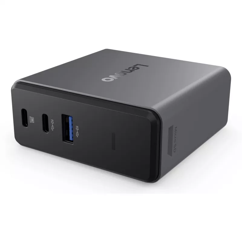 Lenovo X9 Charging GaN Dock con cable USB 3.2 Gen 2 (3.1 Gen 2) Type-C Gris