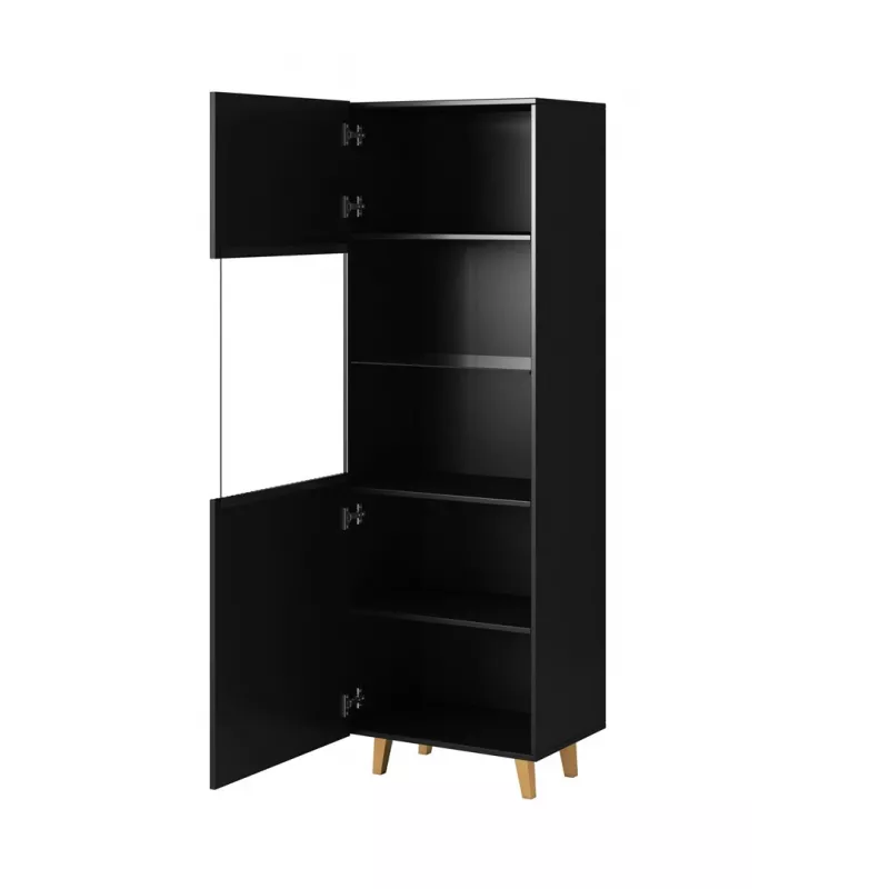 Vitrina Cama Meble PAFOS 60x40x182 cm negro mate — armario de suelo