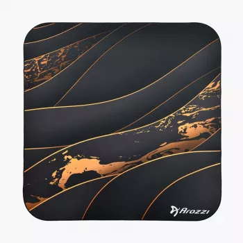 Alfombrilla Arozzi Zona Square — Negro/Oro, alfombrilla protectora para silla y suelo, forma cuadrada