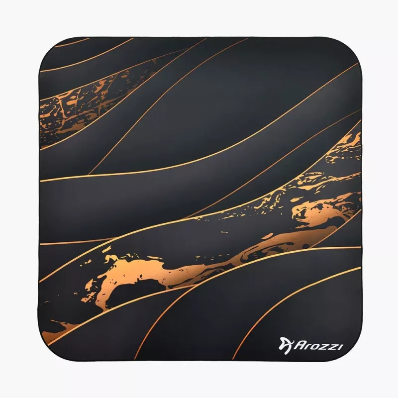 Alfombrilla Arozzi Zona Square — Negro/Oro, alfombrilla protectora para silla y suelo, forma cuadrada