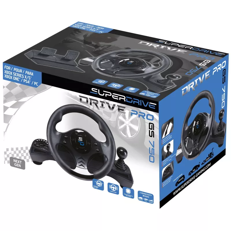 Volante + pedales Subsonic SA5156-NG rotación 270° USB negro