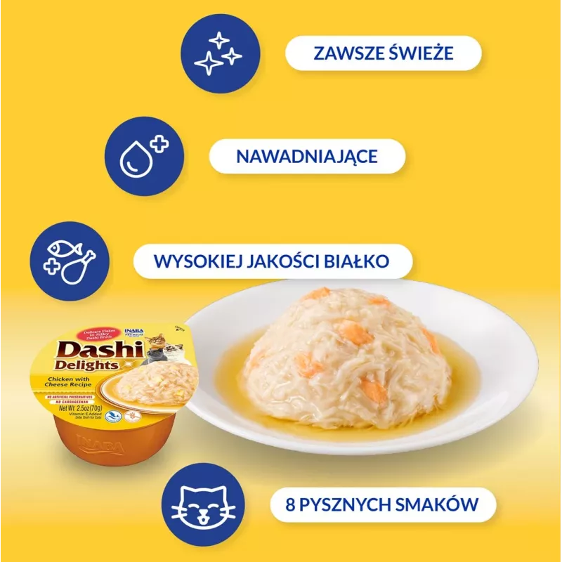 INABA Dashi Delights pollo con queso en caldo - snack para gatos - 70 g