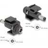 Módulo keystone DeLOCK DC 5,5 x 2,5 mm hembra a macho negro