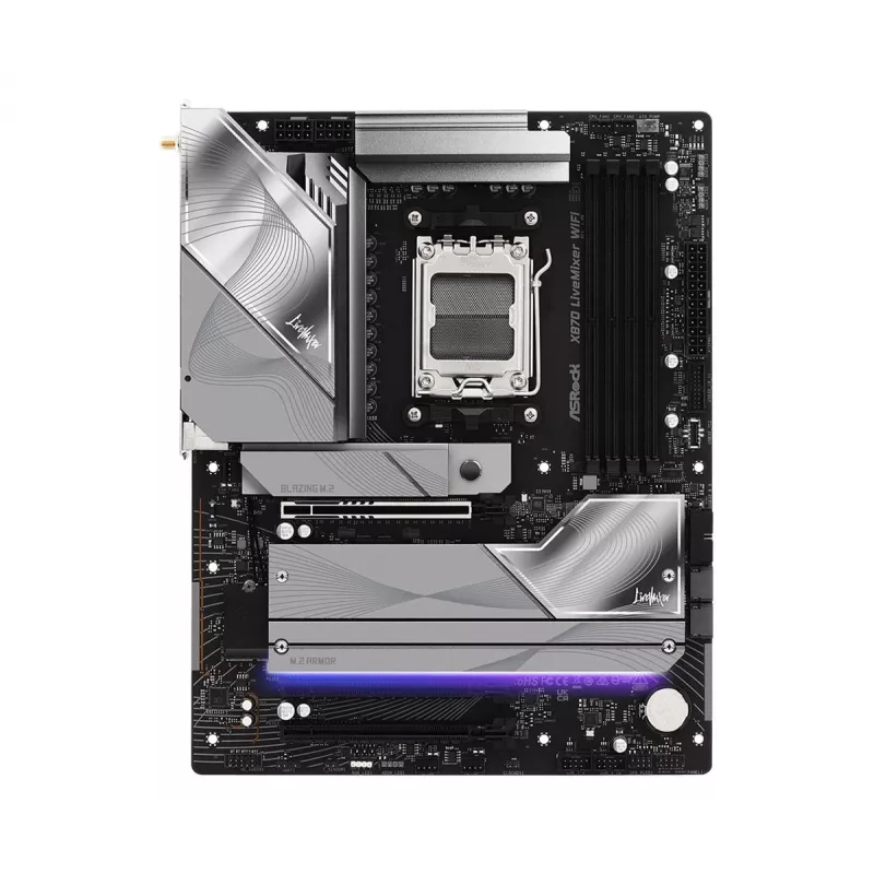 Placa base ASROCK X870 (socket AM5, ATX, DDR5, 4 ranuras de memoria, X870LIVEMIXERWIFI)