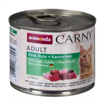 ANIMONDA Carny Adult Ternera, Pavo y Conejo - Comida húmeda para gatos - 200 g