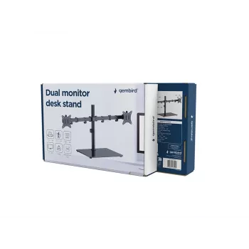 Soporte de monitor de escritorio Gembird MS-D2ST-01 para 2 pantallas, hasta 32 pulgadas, VESA 75x75–100x100, carga máx. 18 kg, negro