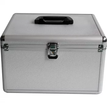 MEDIARANGE BOX76 - caja de almacenamiento - 300 discos - plateado - fleece - plástico - madera - 120 mm - aluminio