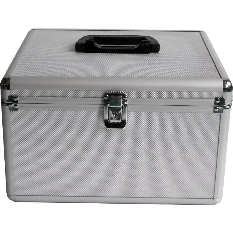 MEDIARANGE BOX76 - caja de almacenamiento - 300 discos - plateado - fleece - plástico - madera - 120 mm - aluminio