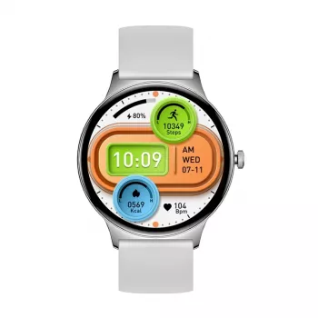 Smartwatch Colmi V89 plateado con Bluetooth y medidor de frecuencia cardíaca
