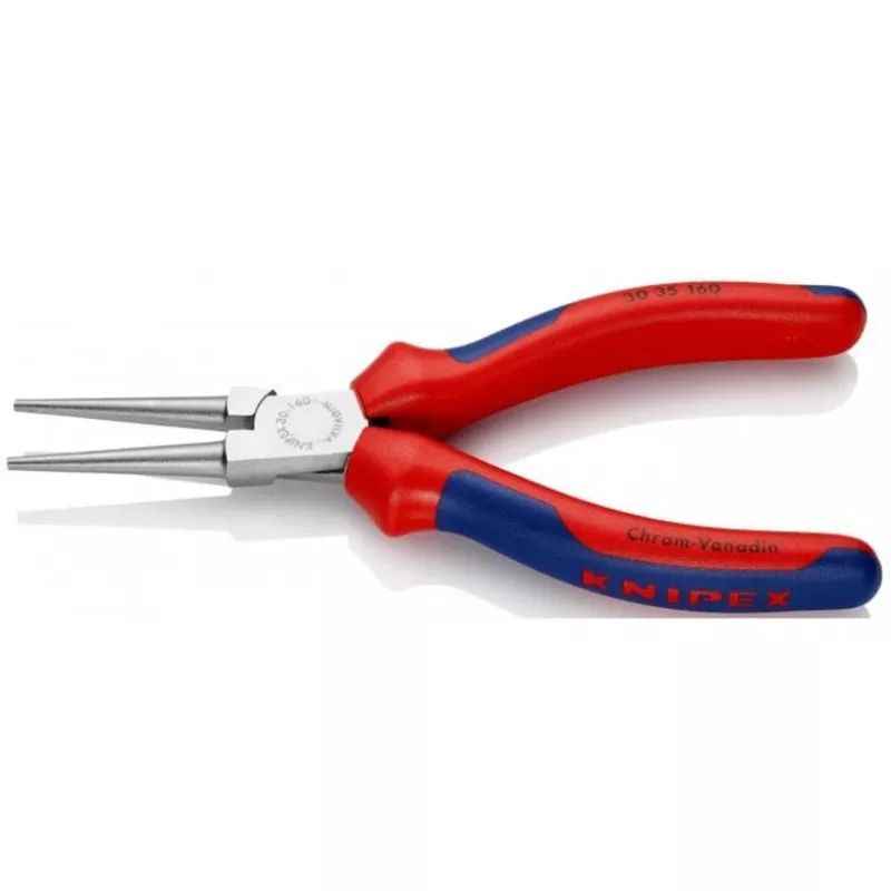KNIPEX 30 35 160 – alicate plano para puntas – 2,5 mm – 4,1 cm – acero – azul/rojo – 16 cm