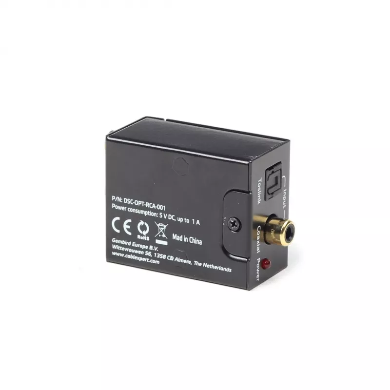 Convertidor de audio Gembird DSC-OPT-RCA-001 negro