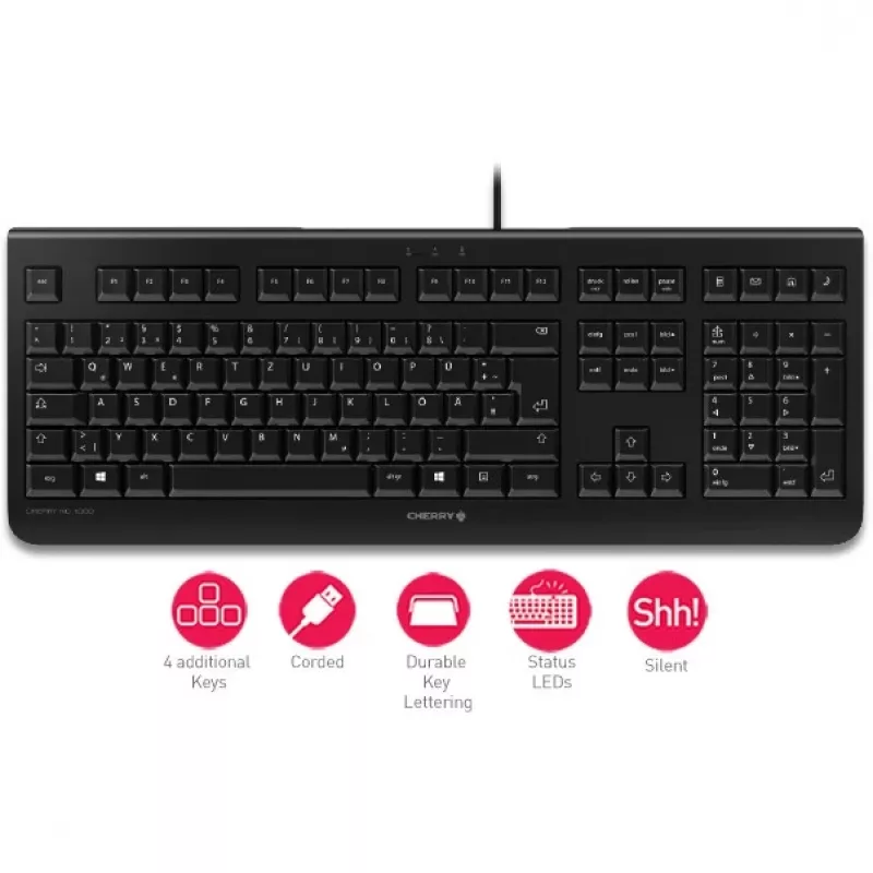 Teclado CHERRY KC 1000 Oficina USB QWERTY Español Negro