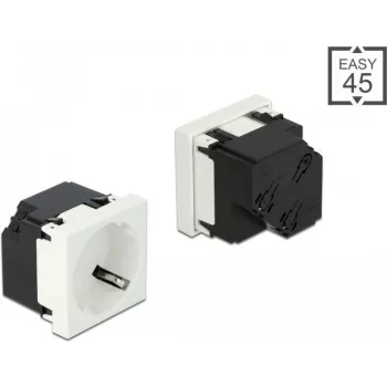 Toma de corriente con contacto de protección Delock Easy 45, disposición en 45°, 45 x 45 mm (81422)