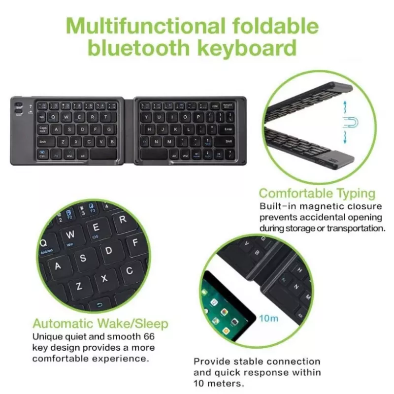 Teclado inalámbrico plegable Bluetooth 3.0
