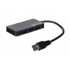 Hub USB NATEC Moth 4 puertos USB 3.2 Gen 1 Type-A (5000 Mbit/s), alimentado por USB, negro, cable de 0,15 m