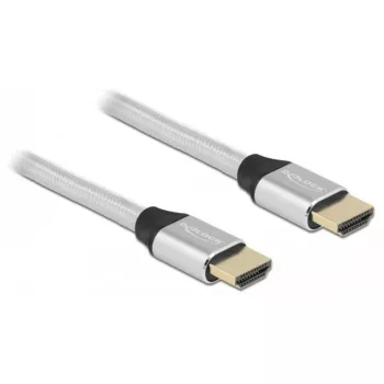 Delock - Cable HDMI Ultra High Speed - HDMI macho a HDMI macho - 50 cm - Triple aislamiento - Plata - Contactos con baño de oro, compatible con 8