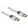 Delock - Cable HDMI Ultra High Speed - HDMI macho a HDMI macho - 50 cm - Triple aislamiento - Plata - Contactos con baño de oro, compatible con 8