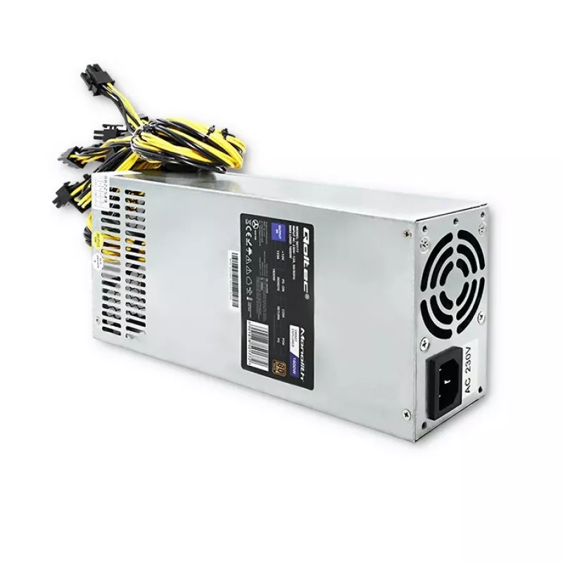 Fuente de alimentación PCI-E Qoltec 50177 Smart 1600W | 80 Plus Gold - Data Mining