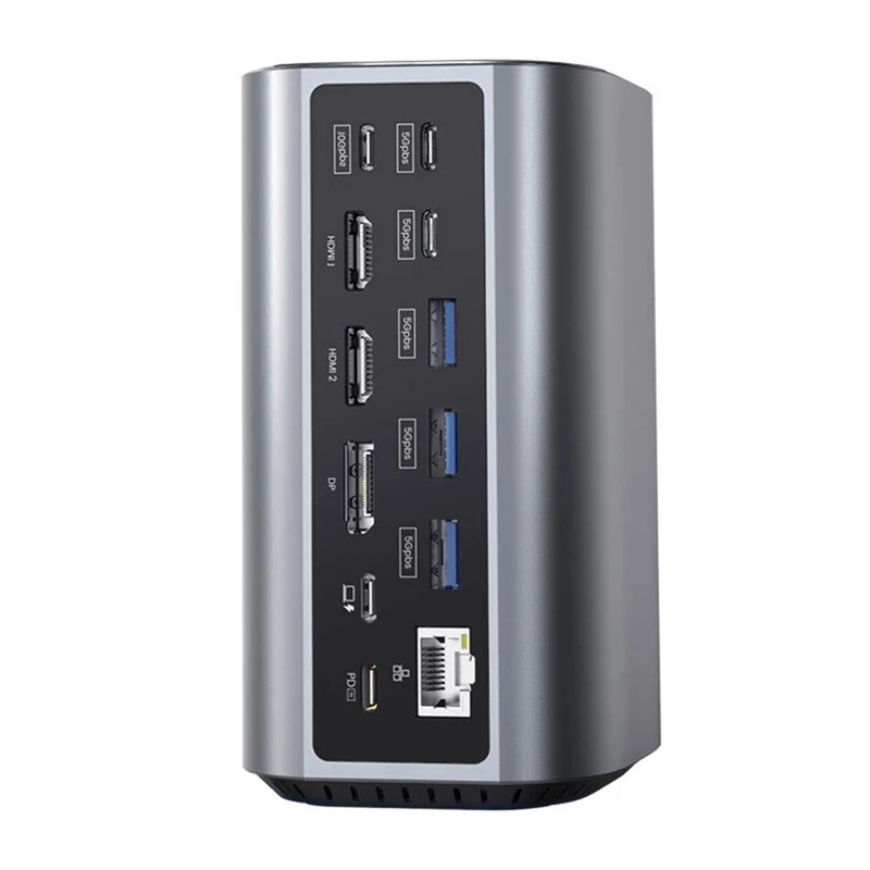 Estación de acoplamiento BlitzWolf BW-TH15 17en1 — 2x HDMI, DisplayPort, 4x USB-C